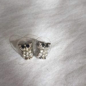 Owls SS & Crystal Earrings